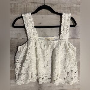 White Lace Sleeveless Top